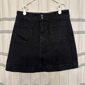 Madewell Black Denim Mini Skirt